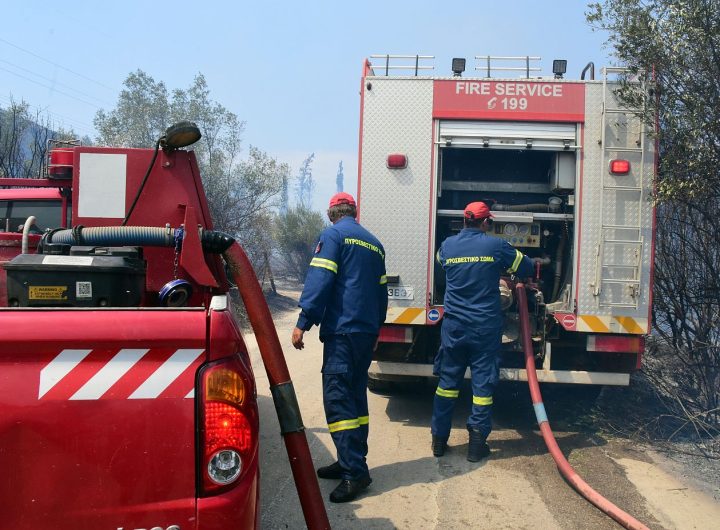 Πυρκαγιά σε δασική έκταση στην Αγία Παρασκευή Πετρωτού Αχαΐας με τη συμμετοχή 50 πυροσβεστών