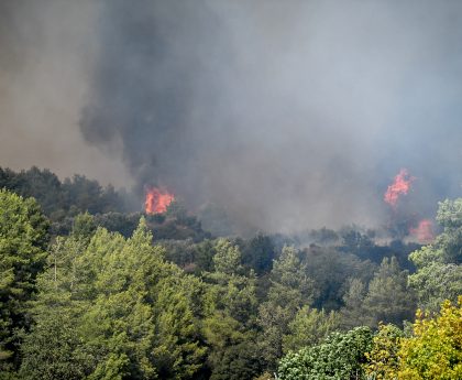 Βελτίωση της κατάστασης στη δασική πυρκαγιά στο Γεράκι Ηλείας